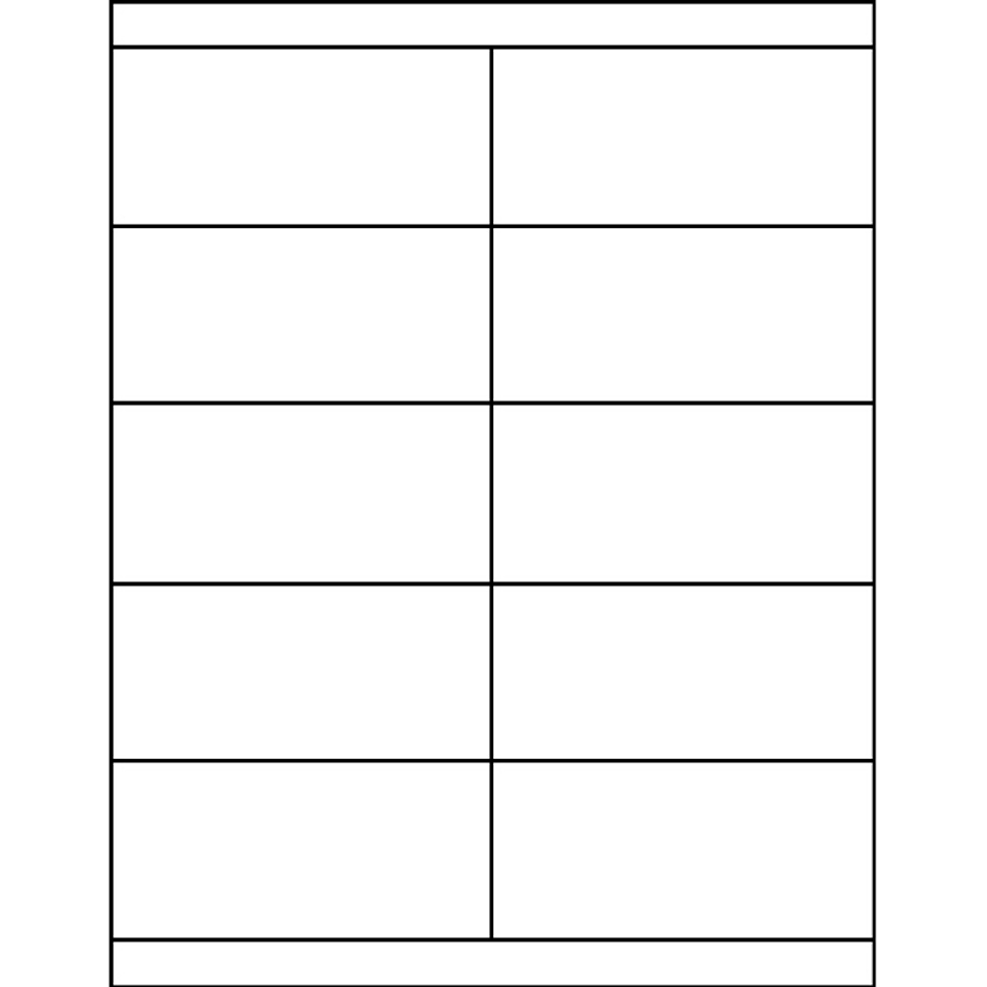 Business Source White Copier Mailing Labels (2" x 4 1/4") (10 Labels / 1 Sheet)